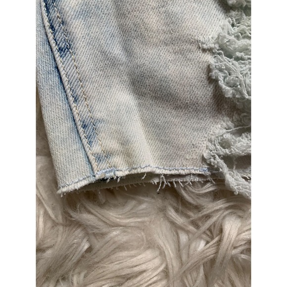 Hollister Cutout Jean Shorts Size 26 Bermuda Distressed Light High Rise 3502 - Picture 6 of 10